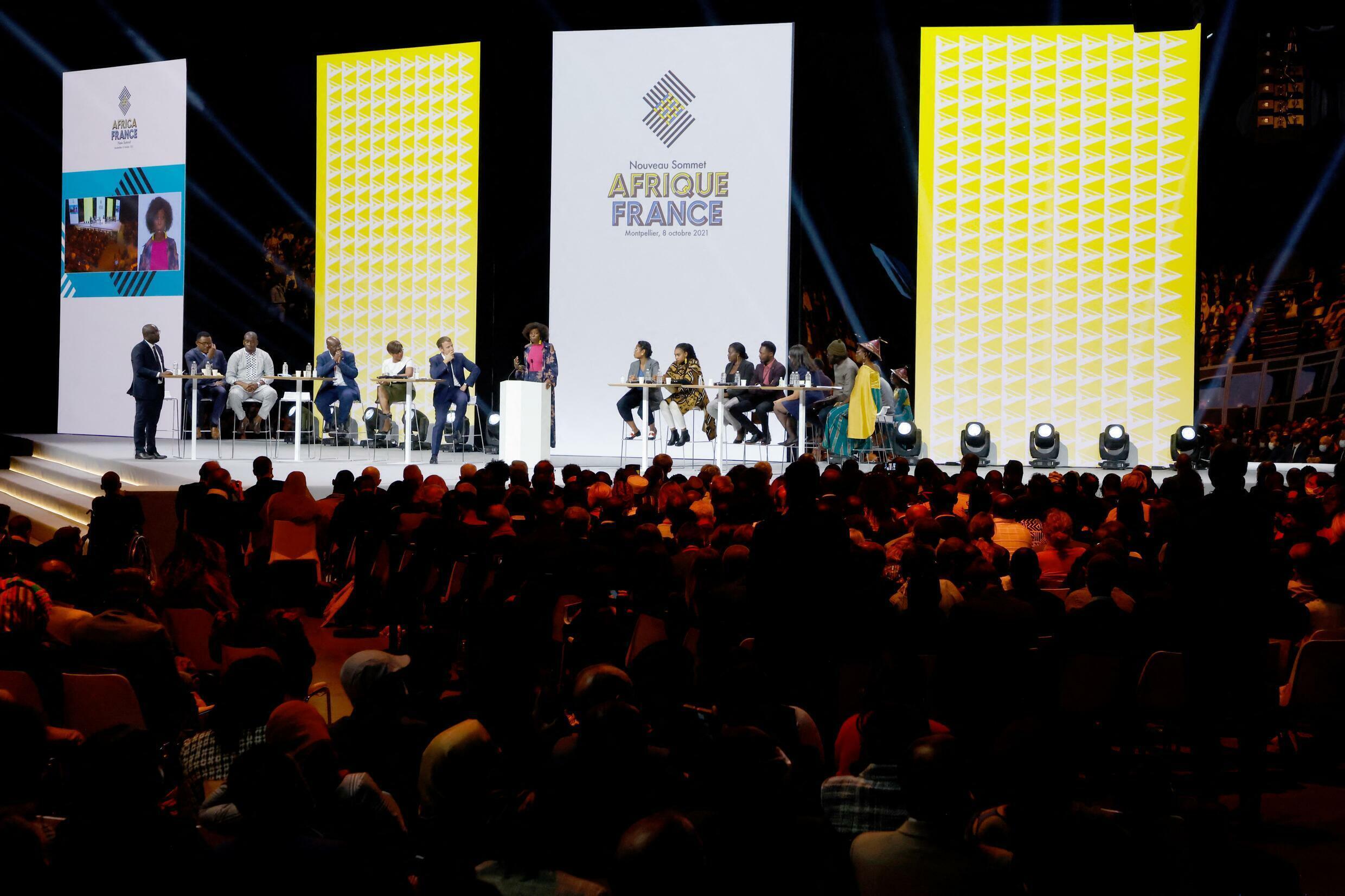 Le président français Emmanuel Macron au Sommet Afrique-France, le 8 octobre 2021.