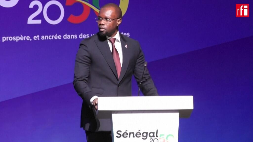 Le Premier ministre Ousmane Sonko lors de la présentation du plan Sénégal 2050, le 14 octobre 2024.