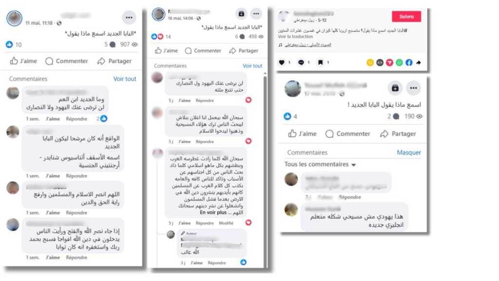 Le discours anti-musulmans attribué à tort au Pape, a suscité de nombreuses réactions sur des comptes Facebook et TikTok  arabophones qui accusent l'occident d'arrogance et glorifient l'Islam.
