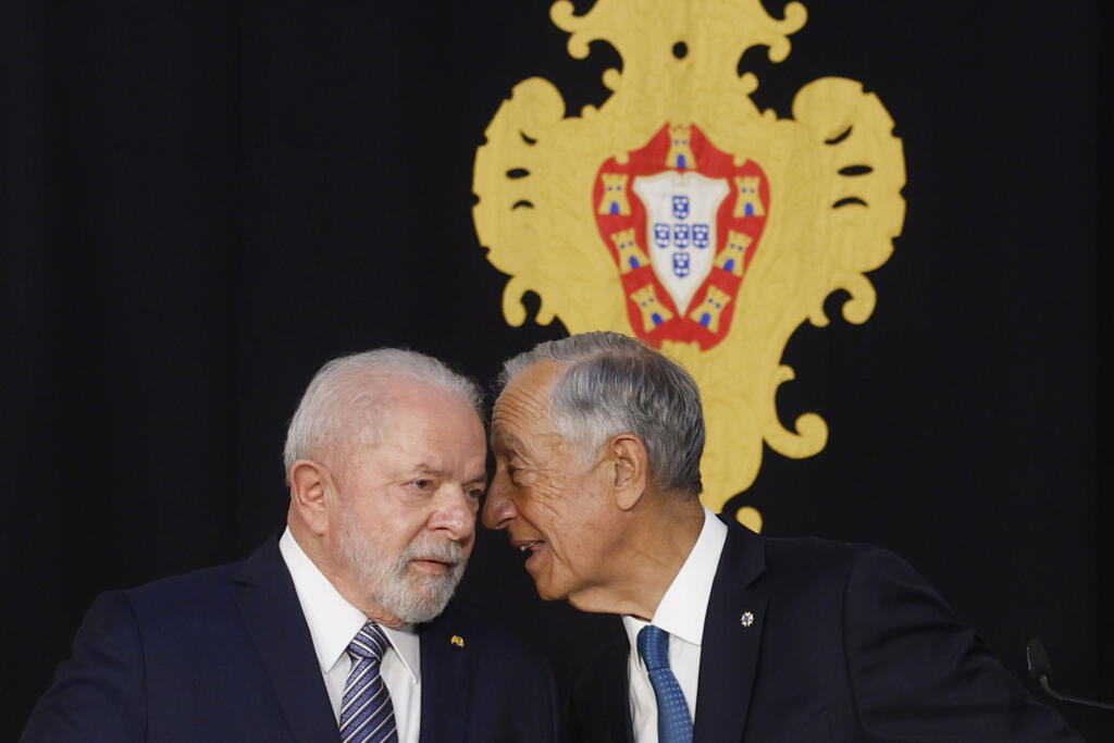 Presidentes Luiz Inácio Lula da Silva e Marcelo Rebelo de Sousa, de Portugal, defendem a ratificação do acordo comercial entre o Mercosul e a União Europeia. (Foto de 22 de abril de 2023)
