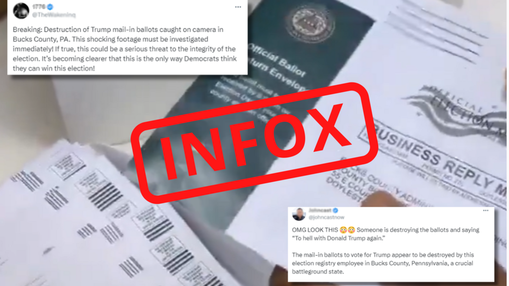 Des comptes proches de la sphère complotiste américaine soutenant Donald Trump ont relayé une Infox faisant étant de fraudes électorales en Pennsylvanie.
