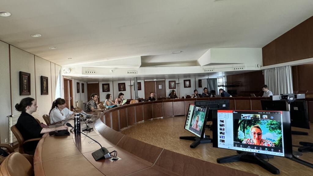 Auditório da Escola Superior Nacional, em Lyon, onde pesquisadores discutiram o cinema amarelo no Brasil. (25/6/25)