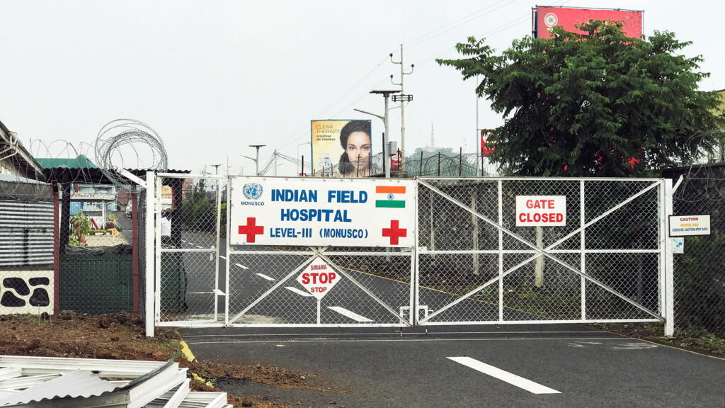 L'hôpital de campagne où repose le corps de l'ambassadeur italien Luca Attanasio, à Goma, dans l'est de la République démocratique du Congo, le 22 février 2021.