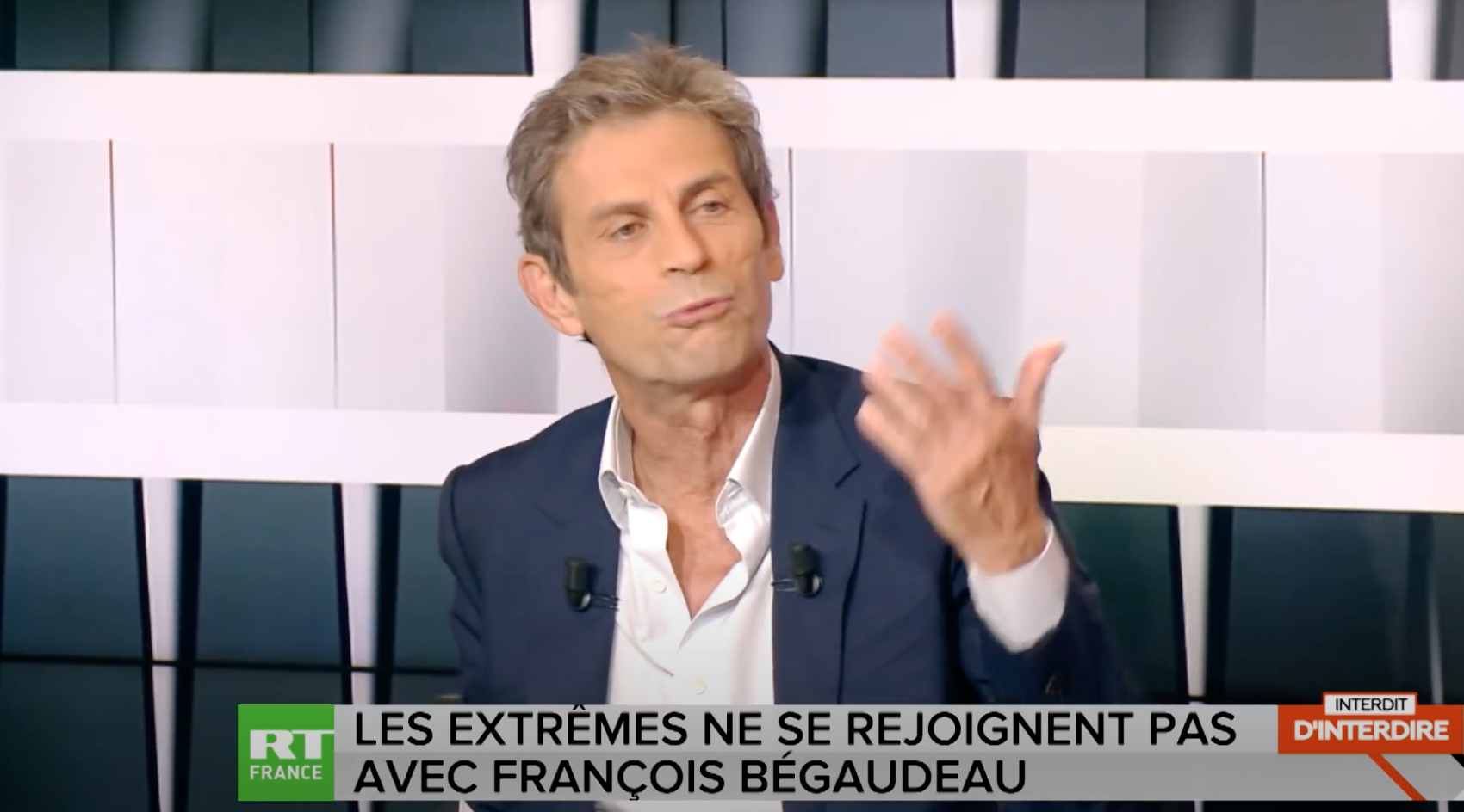 Известный французский телеведущий Фредерик Таддеи перешел работать на RT в 2018 году и ведет на телеканале собственное ток-шоу под названием «Запрещать запрещено».