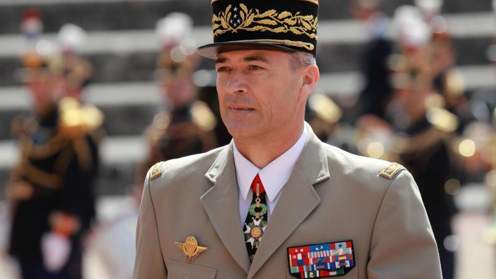 Thierry Burkhard, chef d'état-major de l'armée de Terre, le 18 juin 2020, lors de la cérémonie commémorative de l'Appel du 18 juin 1940 au Mont-Valérien, près de Paris.