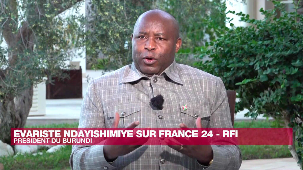 Évariste Ndayishimiye, le président du Burundi, lors de son entretien avec RFI et France 24, en marge du sommet de la Francophonie de Djerba, en Tunisie.