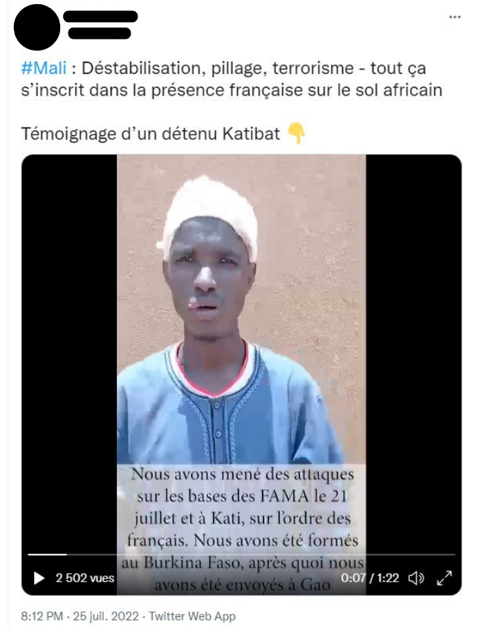 L'homme qui affirme avoir été soutenu par des soldats français est présenté comme un détenu djihadiste.