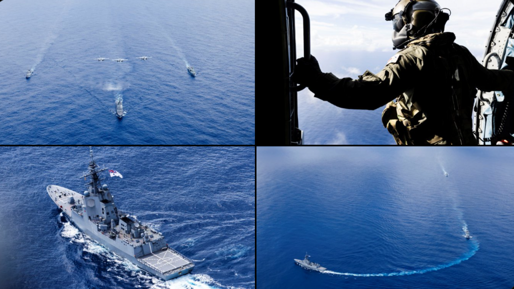 2025年9月3日,澳洲飞弹驱逐舰布里斯班号(HMAS Brisbane)加拿大皇家海军巡防舰魁北克市号(HMCS Ville de Québec)与菲律宾海军 BRP Jose Rizal号在西菲律宾海(南中国海)编队航行。