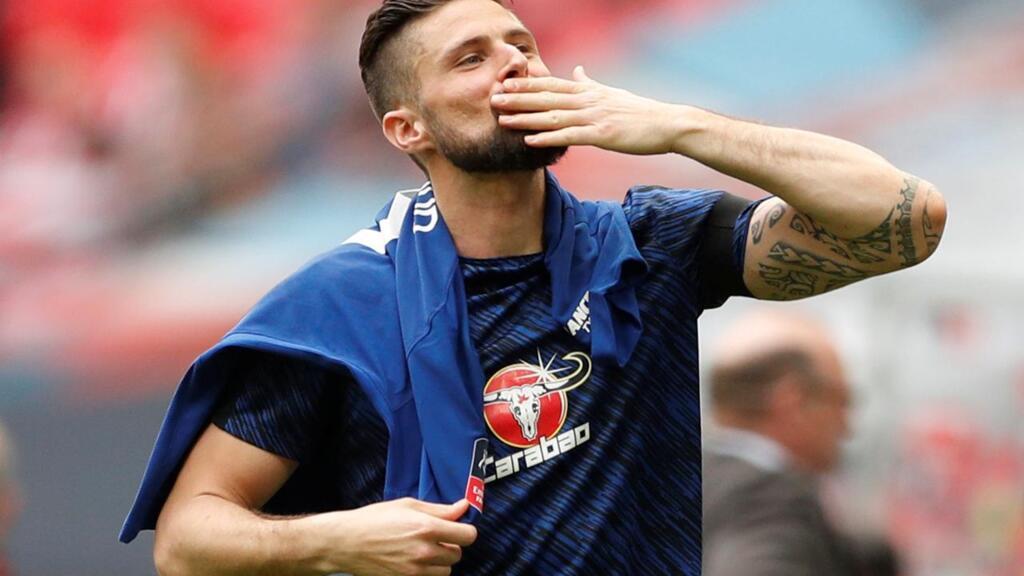 Olivier Giroud (Chelsea), après un but contre Southampton, en 2018.
