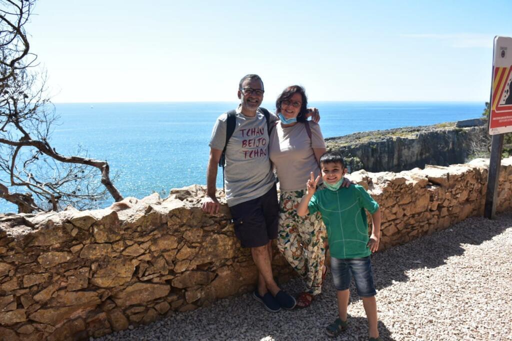 Luciana, o marido e o neto em Lisboa