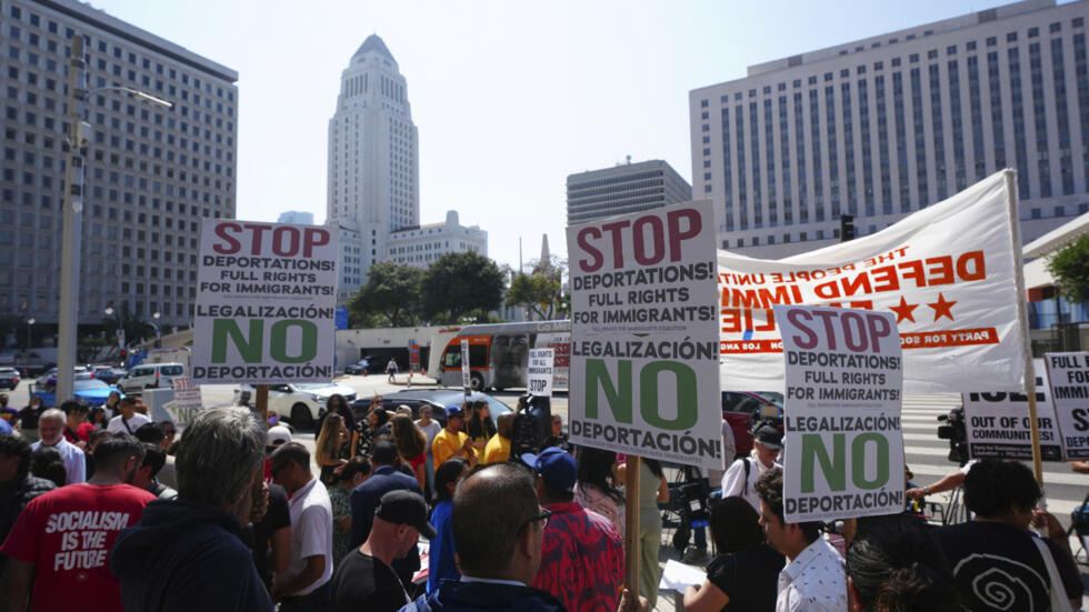 Biểu tình phản đối chiến dịch truy quét người nhập cư tại Los Angeles, bang California, Hoa Kỳ, ngày 06/06/2025.