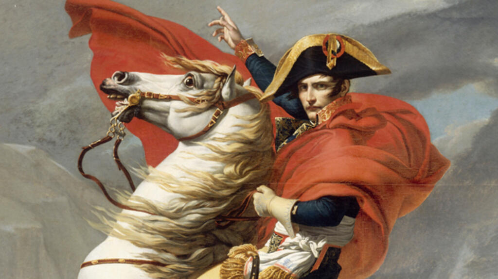 "Napoleon crossing the Alps", by Jacques-Louis David.