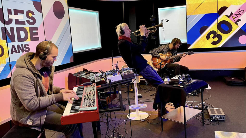 Erik Truffaz, Alexis Anerilles et Matthis Pascaud à RFI.