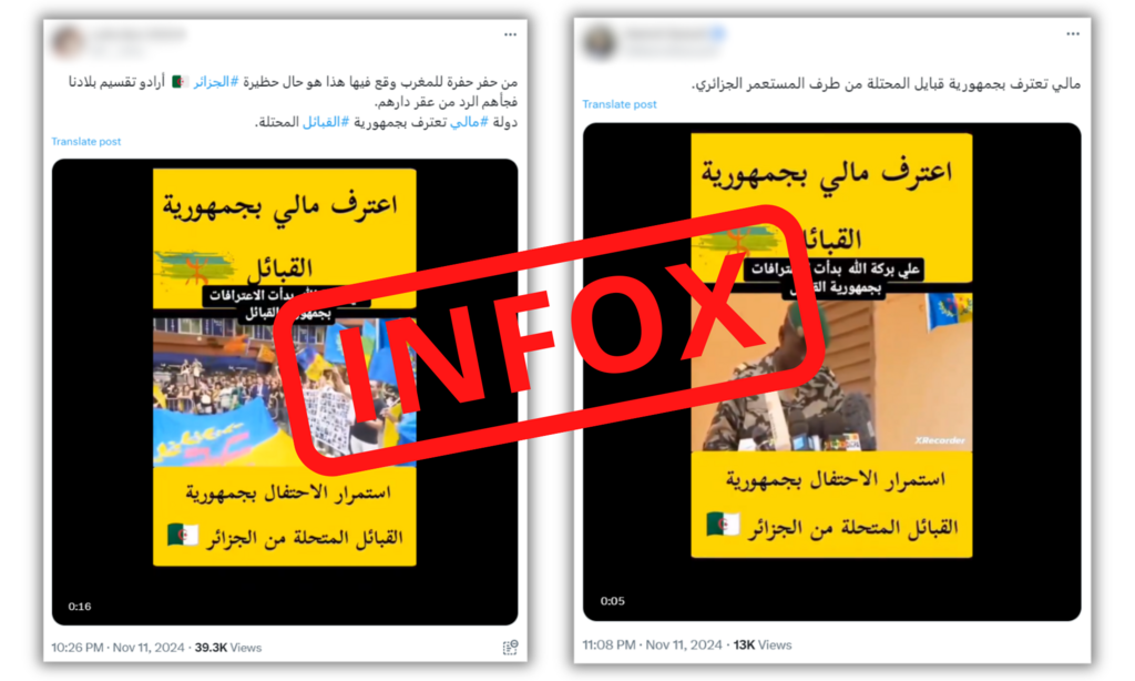 Sur X (ex-Twtter), l'infox est notamment poussée par des comptes marocains.