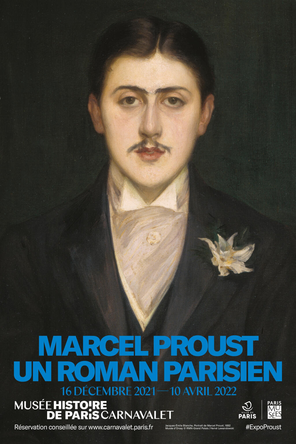 Cartaz da exposição "Marcel Proust, um romance parisiense" no Museu Carnavalet de Paris.