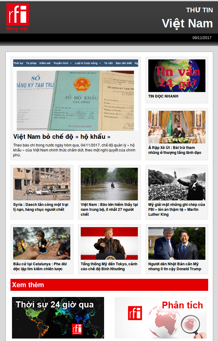 Thư tin hàng ngày của RFI
