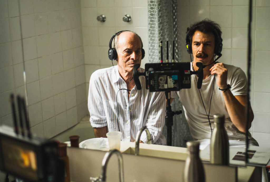 Ney Matogrosso acompanha a filmagem do longa "Homem com H", de Esmir Filho (dir.).