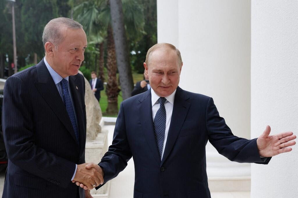 Vladimir Putin and Recep Tayyip Erdogan have met four times since July 2022, including here in Sochi, Russia, in August.