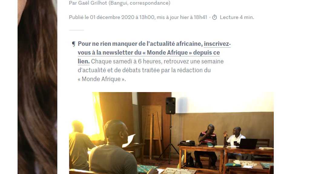 A Bangui, le 21 novembre 2020, concours de Scrabble en « simultanée panafricaine » au siège de la Fédération nationale centrafricaine. Ce sont tous les pays la zone francophone du continent qui se mesurent dans le respect des règles internationales. (Capture d'écran).