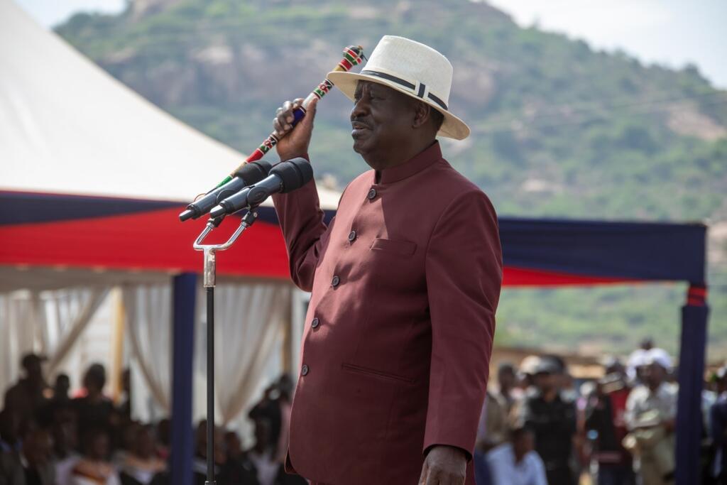 Raila Odinga kwenye mkutano wa kisiasa