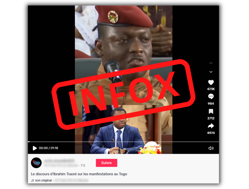L'infox cumule plus de 2 millions de vues, rien que sur TikTok.