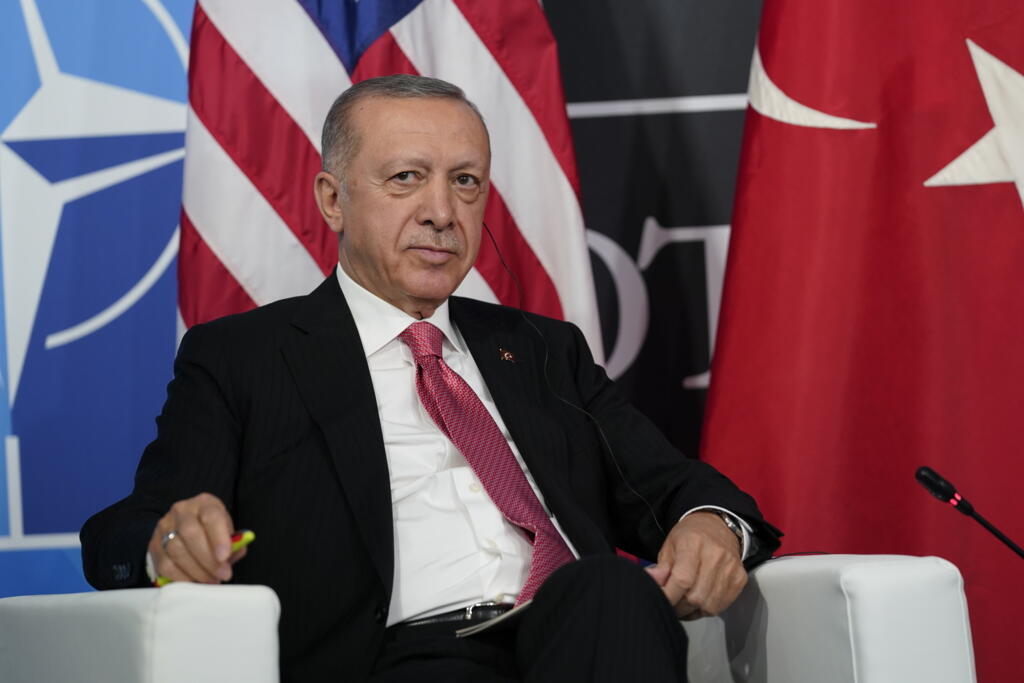 Turkish President Recep Tayyip Erdogan at a NATO summit in Madrid, on 29 June 2022.