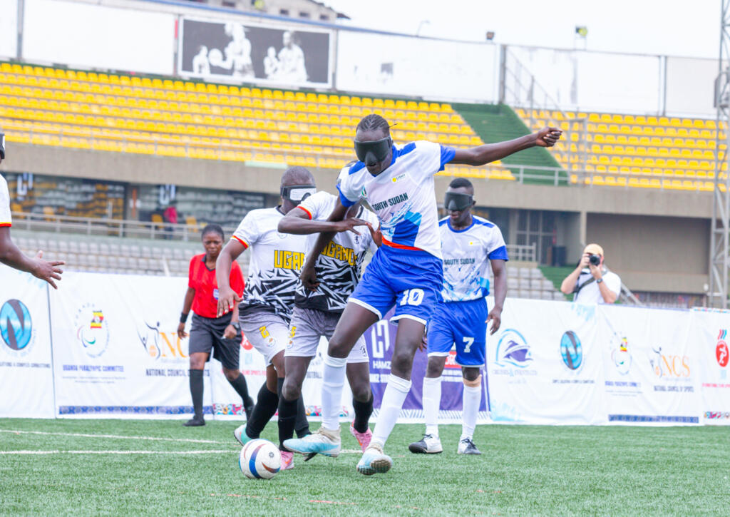 South Sudan's blind football team playing in Kampala, Uganda, on 29 October 2025.