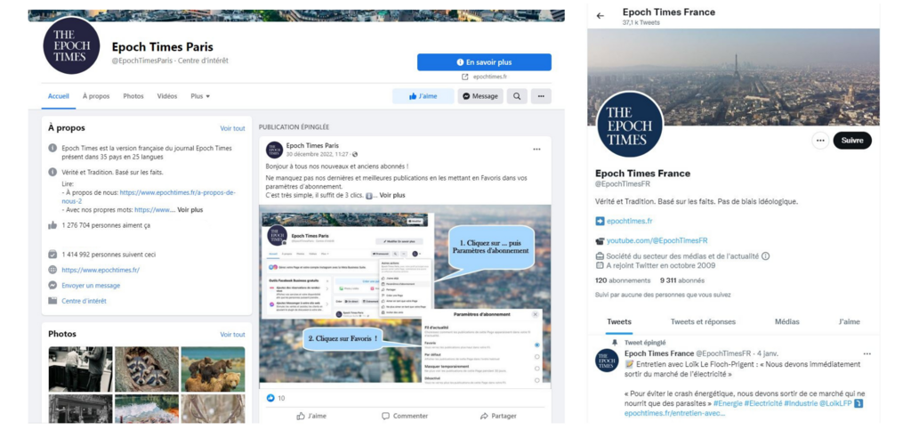 La version française de The Epoch Times compte plus d’1,4 million d’abonnés sur ses réseaux sociaux.