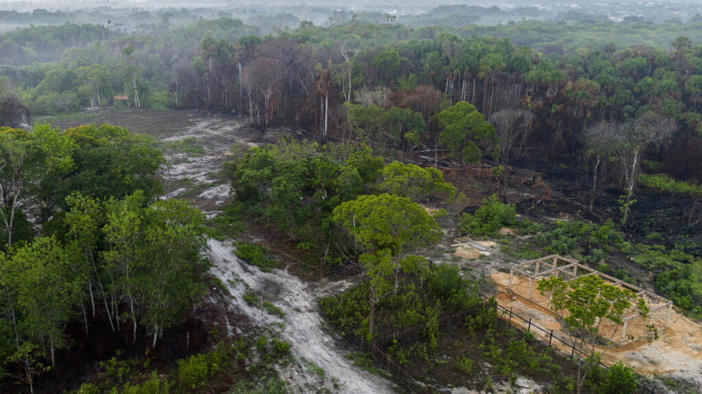 Região perto da ilha de Marajó afetada por incêndios, no Pará.