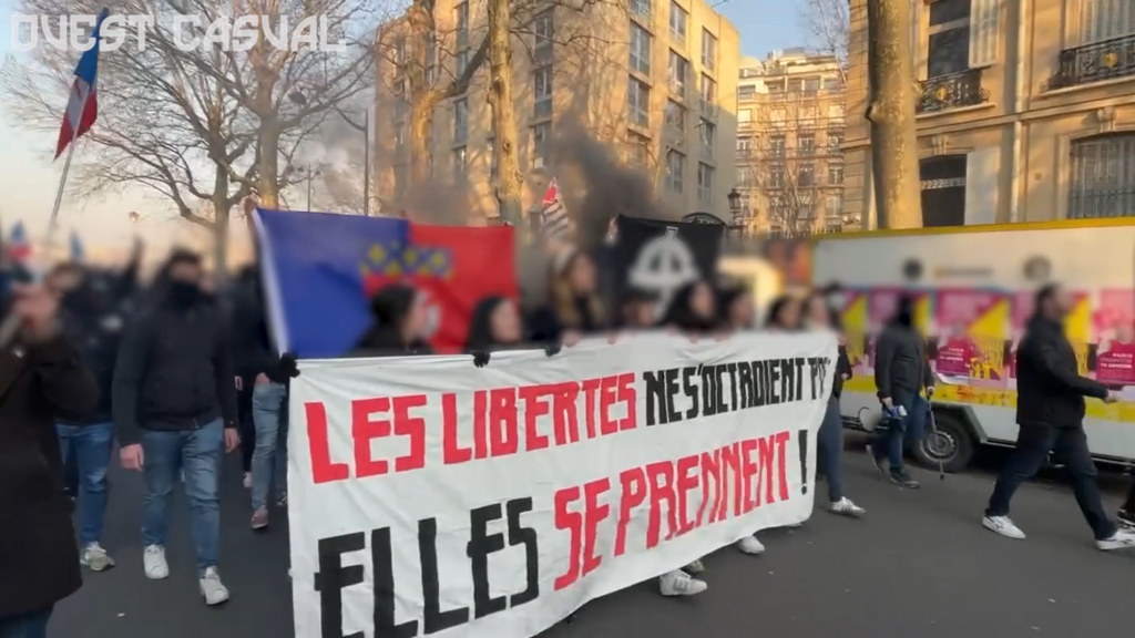 Photo postée le 15 janvier 2022 par un groupe d’extrême droite sur la messagerie Telegram
