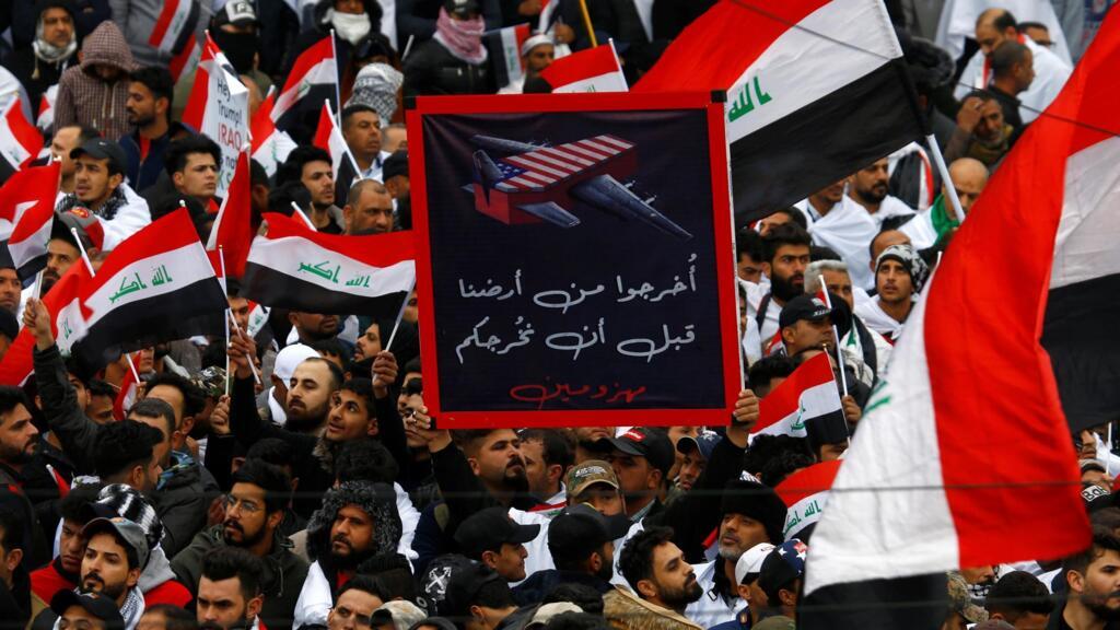 En Irak, des milliers de manifestants contre la présence américaine dans le pays, le 24 janvier 2020.