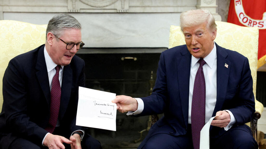 Foto ilustrativa do encontro do presidente norte-americano Donald Trump com o primeiro-ministro britânico Keir Starmer em Washington, D.C.