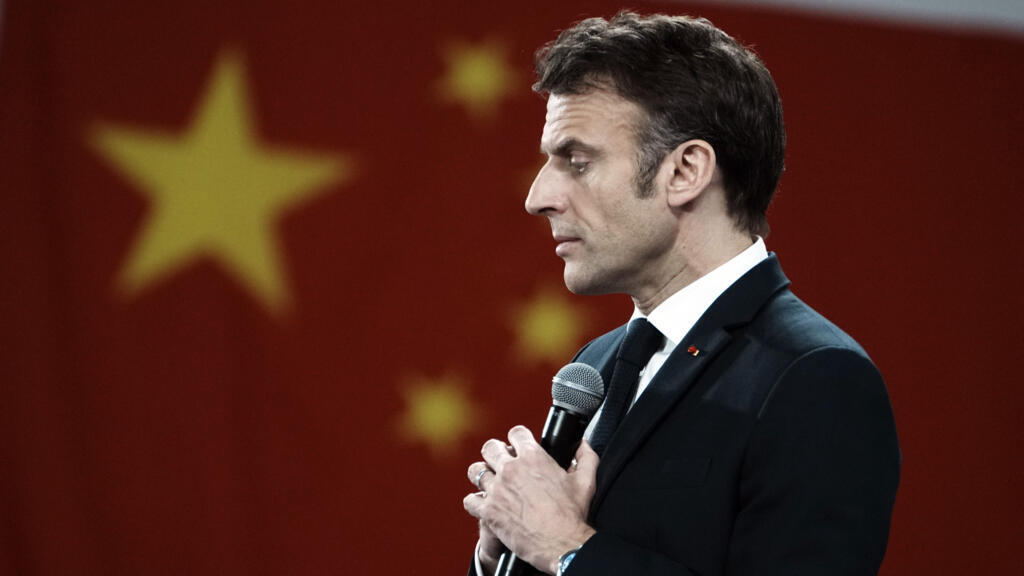 Le président français Emmanuel Macron lors de sa visite en Chine, le 7 avril 2023.