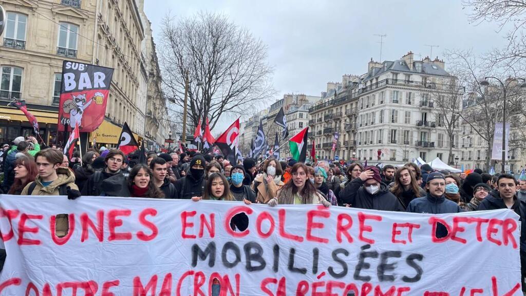 France: cortège parisien contre la réforme des retraites, jeudi 19 janvier 2023.