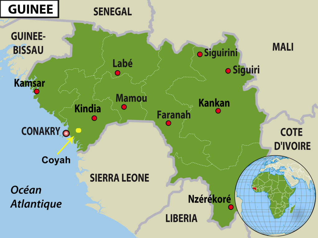 RFI Carte / Afrique : la Guinée.
存档地图 / 非洲：几内亚。