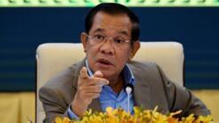 Ảnh minh họa: Thủ tướng Cam Bốt Hun Sen tại một cuộc họp báo ở Cung Hòa Bình, Phnom Penh, Cam Bốt ngày 17/09/2021 .