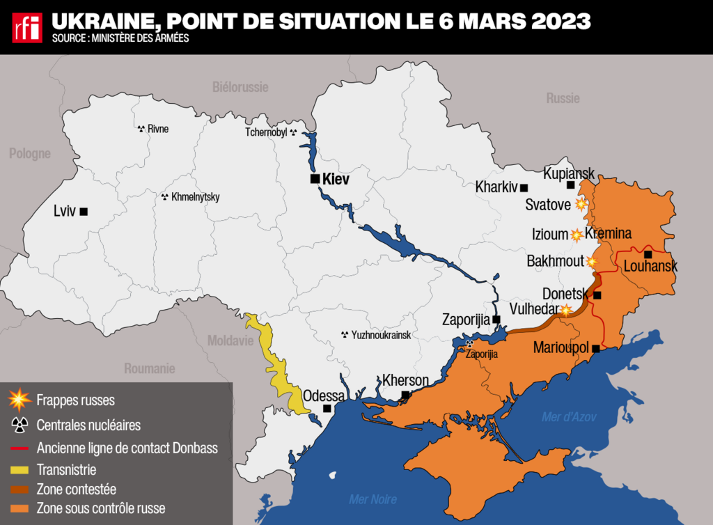 Point de la situation en Ukraine, le 6 mars 2023.
