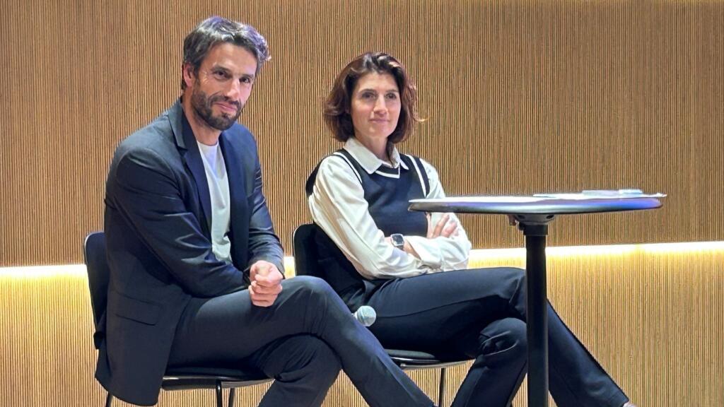 Tony Estanguet, presidente de Paris 2024, e Christel Heydemann, diretora da Orange, patrocinadora oficial do evento.