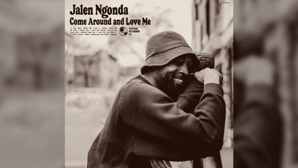 Couverture de l'album «Come around and love me» de Jalen Ngonda, sorti en 2023.