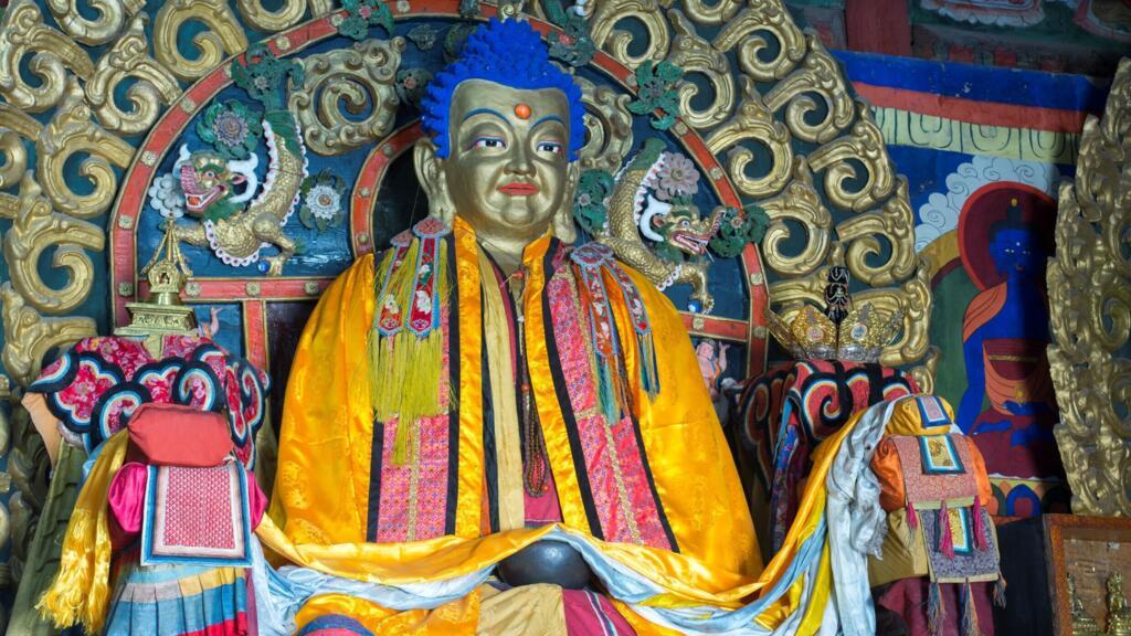 Statue du Bouddha dans le temple occidental de Zuu, au sein du plus ancien monastère bouddhiste d’Erdene Zuu en Mongolie à Karakorum (ancienne capitale de l’empire de Gengis Khan).