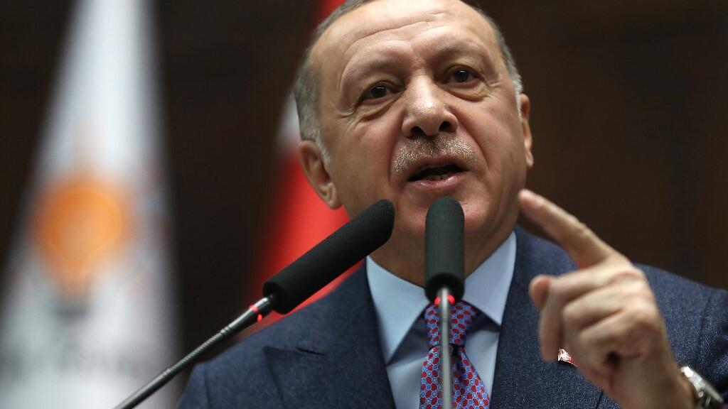 Le président Recep Tayyip Erdogan au Parlement turc à Ankara le 19 février 2020.