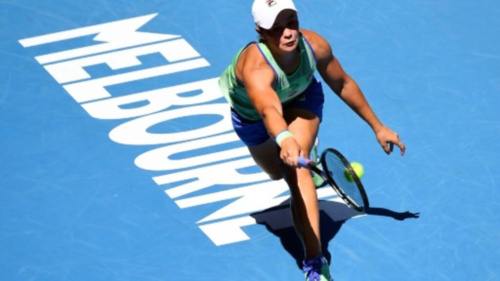 A tenista australiana Ashley Barty nas semifinais do Aberto da Austrália, em 30 de janeiro de 2020, em Melbourne.