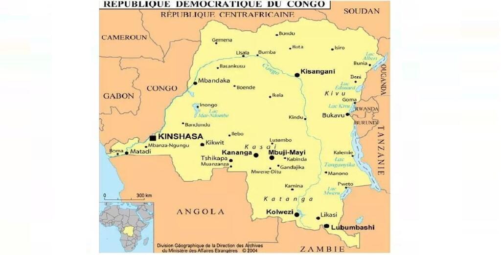 RFI Data / Afrique : Carte de la République démocratique du Congo.
