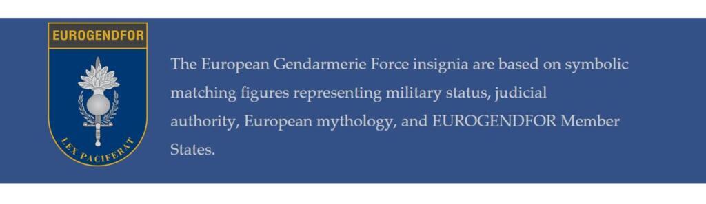 Les gendarmes d'Eurogendfor sont identifiables grâce à leur insigne.