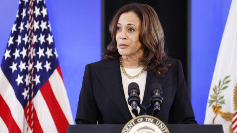 Makamu wa Rais wa Marekani Kamala Harris wakati wa hafla katika Ofisi ya serikali ya Eisenhower mnamo Juni 17, 2024 huko Washington, DC.