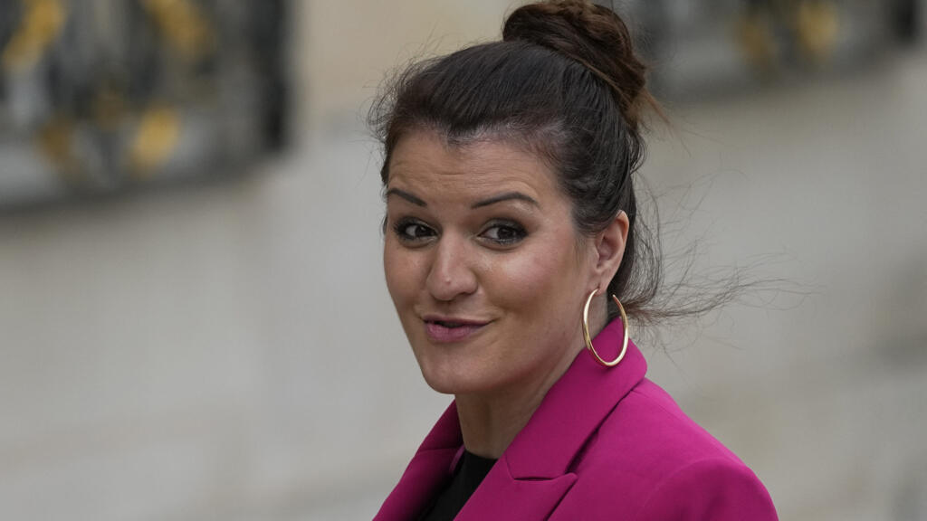 Marlène Schiappa arrive au palais de l'Élysée à Paris, le 28 avril 2022.
