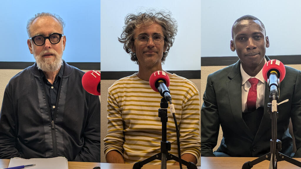 De gauche à droite : Pr Denis Malvy, Dr Stanislas Rebaudet et Dr Célestin Dembele, lors de l'enregistrement de l'émission à Marseille.