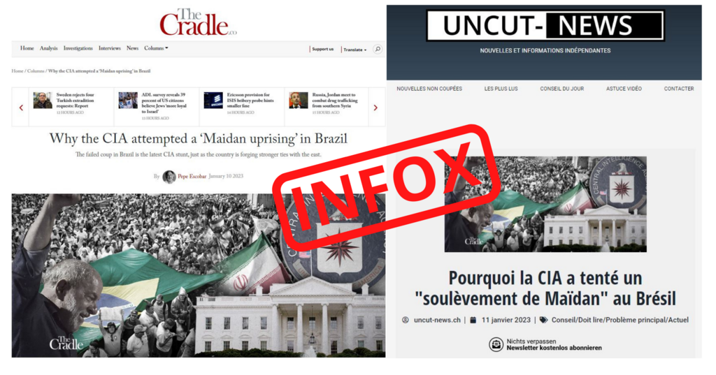 La théorie de l'implication de la CIA circule sur plusieurs sites étrangers.