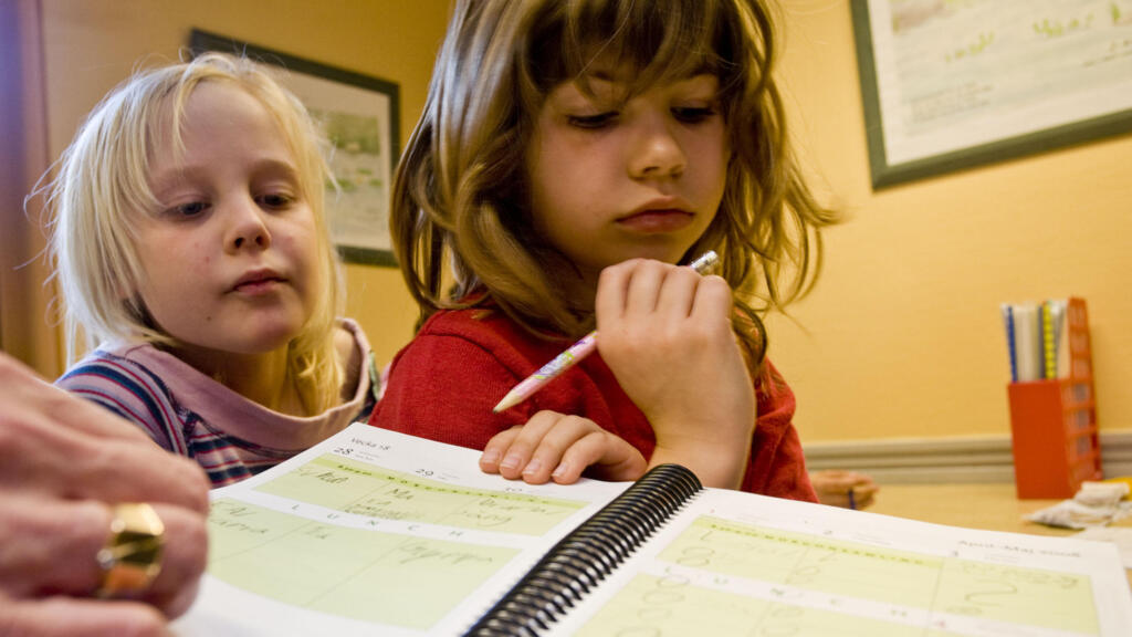 Des élèves de l'École Vittra à Sollentuna, en Suède.