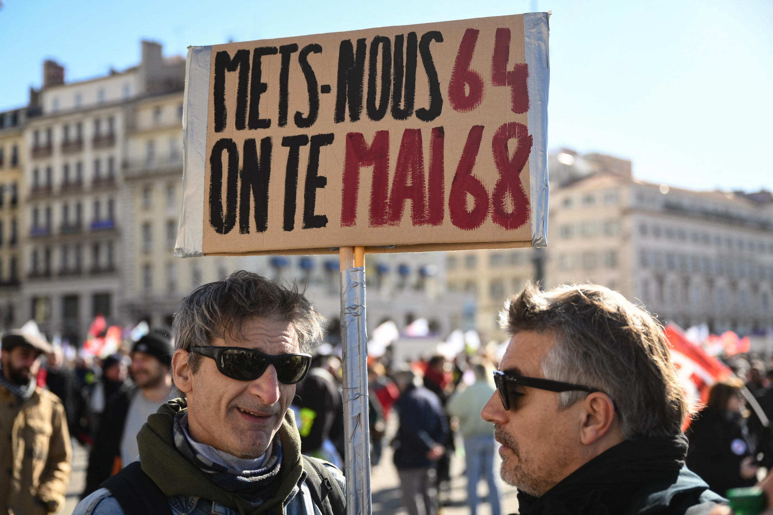 Pancarte aperçue ce mardi 7 février 2023 dans la manifestation de Marseille.